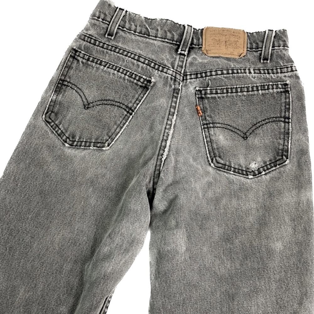 Vintage LEVI’s 550 Orange Tab 80’s Jeans 28x32 | DISTRESSED Faded Black Denim